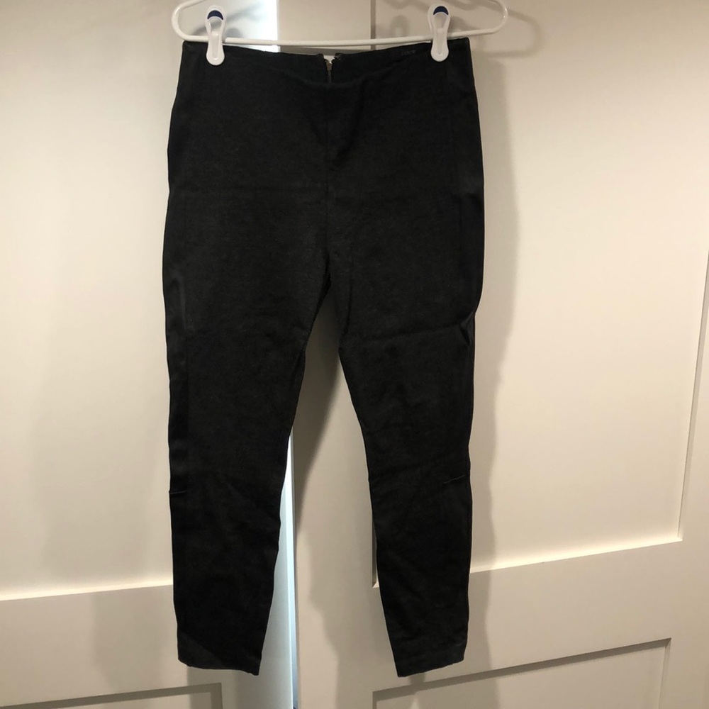 Jcrew Pixie Pants - Charcoal Gray With Leather 6s - image 1